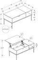 Monarch Specialties Inc. Black 42" Lift-Top Coffee Table-1