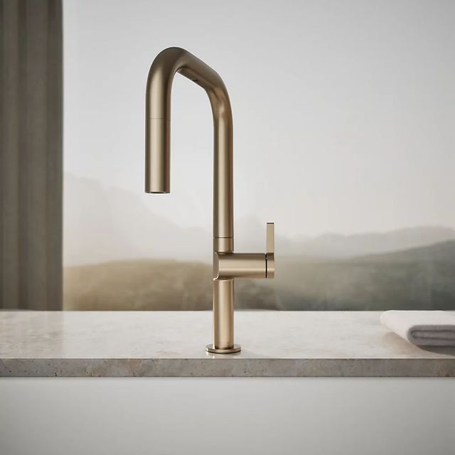 KOHLER® Components® Vibrant Brushed Bronze 18" Touchless Kitchen Sink Faucet with 2-Function Sprayhead-3