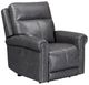 Flexsteel® Alexander Weathered Gray Power Recliner with Power Headrest and Lumbar-0