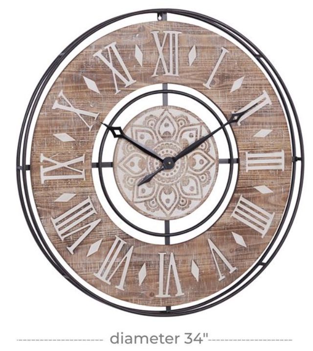 Deco Marche Brown Metal Wall Clock-2