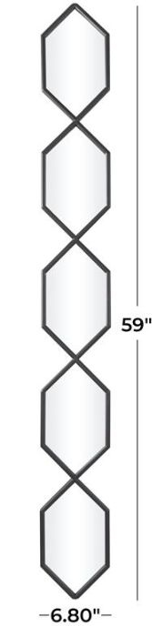 Deco Marche Black Slim Stacked Chain 5-Layer Wall Mirror with Trellis Pattern-3