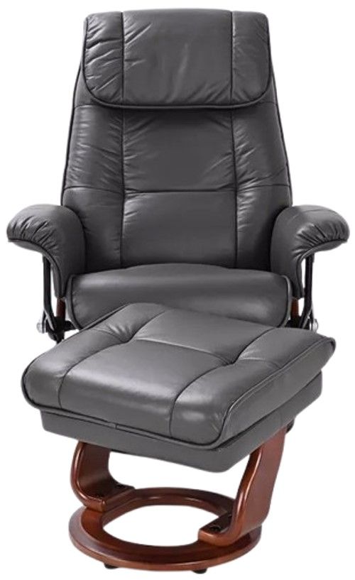 BenchMaster Euro Line Ventura II Iron Gray Chair and Ottoman Set-1