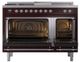 Ilve® Nostalgie II Noblesse 48'' Burgundy Pro Style Dual Fuel Range with Chrome Trim-1