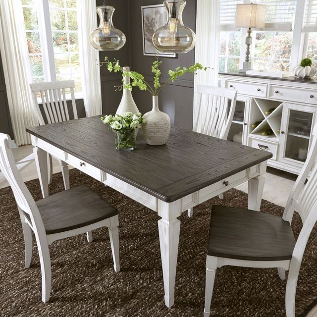 Liberty Furniture Allyson Park Charcoal Top Dining Table with Wirebrushed White Base-1
