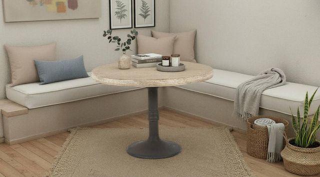 Nest Home Collections Sadie Medium Gray 42" Dining Table with Iron Base-1