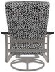 Telescope Casual St. Catherine Agra Classic/Warm Gray Aluminum/Fabric Outdoor MGP Cushion Swivel Rocker with Chestnut Rustic Arms-3