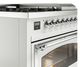Ilve® Nostalgie II Noblesse 48'' White Pro Style Dual Fuel Range with Chrome Trim-4