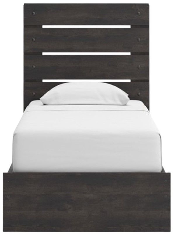 Signature Design by Ashley® Hollivern Dark Gray Twin Panel Bed with Storage-1