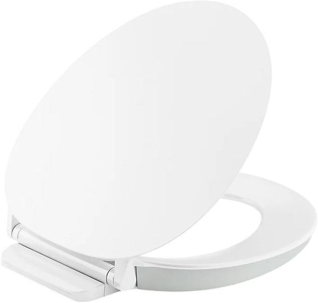 KOHLER® Cymbal® Ice Gray/White Readylatch® Quiet-Close™ Round-Front Toilet Seat-0