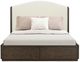 Flexsteel® Athens Chocolate Brown/Ivory Queen Upholstered Panel Storage Bed-1
