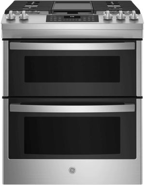 GE 30in Slide in Gas Double Oven Range