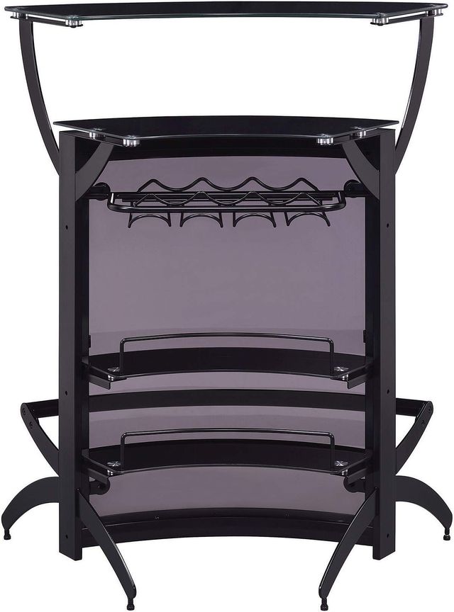 Coaster® Dallas Smoked/Black 3-Bottle Wine Rack Bar Unit-2