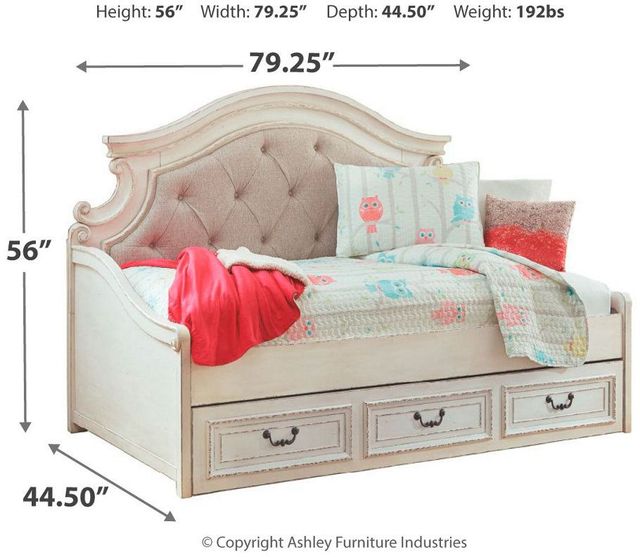 Signature Design by Ashley® Realyn Chipped White Youth Twin Storage Daybed-2