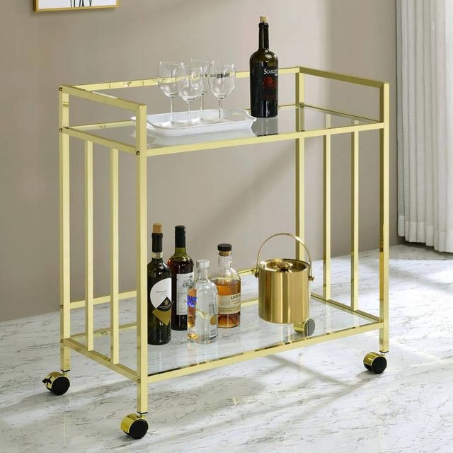 Coaster® Cara Brass Bar Cart-4