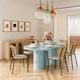 TOV Furniture Elora Blue Oval Dining Table-1