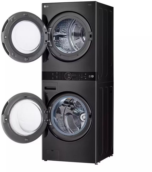 Laveuse de 5,0 pi³ et sécheuse électrique de 7,8 pi³ superposées LG® - Acier noir-4