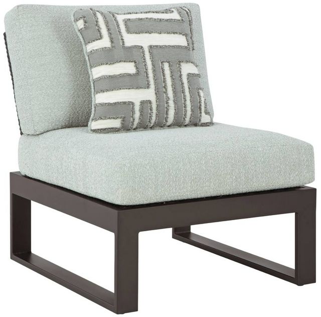Signature Design by Ashley® Beachloft 3-Piece Black/Gray Aluminum/Fabric Outdoor Small Spaced Sectional-2