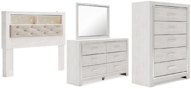 Signature Design by Ashley® Altyra 4-Piece White Queen Bookcase Headboard Bed Set