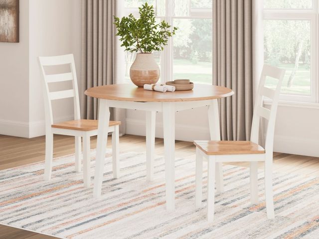 Signature Design by Ashley® Gesthaven 3-Piece Natural/White Dining Table Set-3