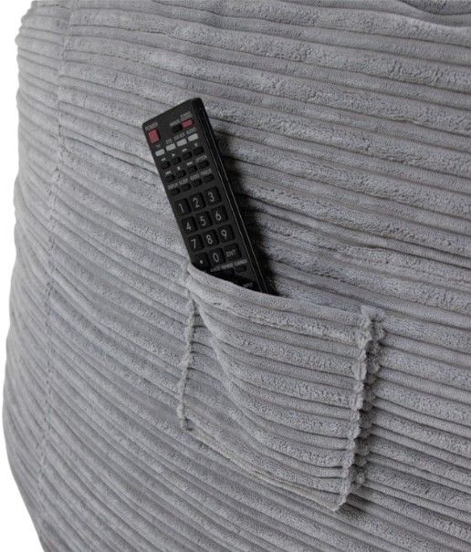 CordaRoy's® Nest Light Gray Terry Corduroy Queen Adult Bean Bag Chair-1