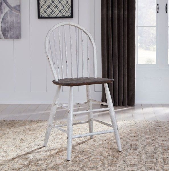 Liberty Furniture Farmhouse Brown/White Counter Chair-1