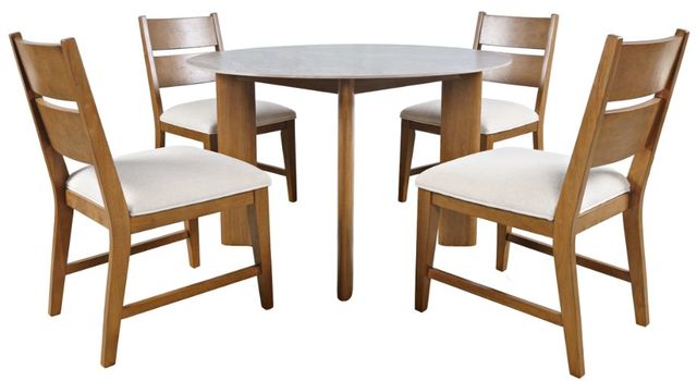 Jofran Inc. Sierrafina Sable Stone Round Dining Table with Brown Base-4