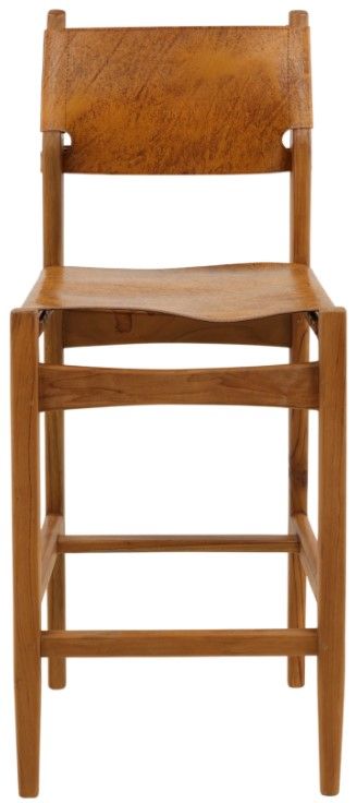 Dovetail Furniture Rossana Antique Light Brown/Natural Counter Stool-1