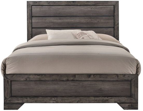 American Wholesale Furniture Nathan Distressed Gray Oak Full Panel Bed-0