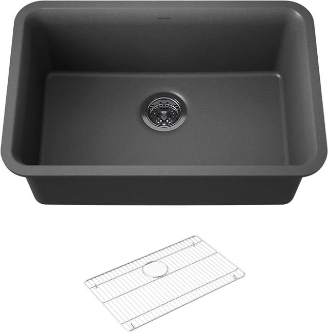 KOHLER® Cairn® Matte Graphite 28" Undermount Single-Bowl Kitchen Sink-0