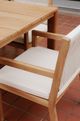 Moe's Home Collection Luce Natural Teak Outdoor Dining Chair with White Cushions-5