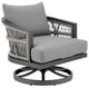Armen Living Zella 3-Piece Charcoal/Light Gray Aluminum Outdoor Conversation Set-1