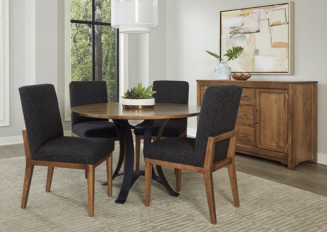 LM Co Home By Vaughan-Bassett Crafted Cherry by Ben & Erin Napier Black/Medium Cherry Upholstered Side Chair-1