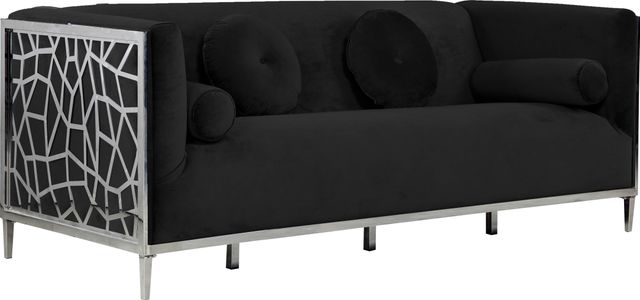 Meridian Furniture Opal Black Velvet Sofa-0