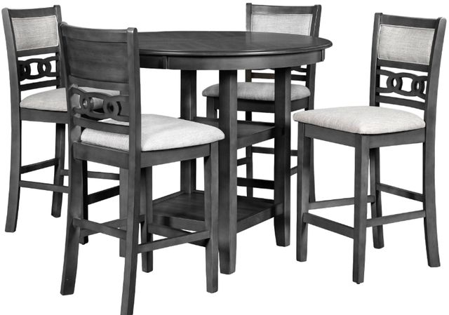 New Classic® Home Furnishings Gia 5-Piece Gray Counter Height Table Set-0