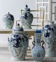 A & B Home Bryn Blue/Gold Porcelain Urn-4