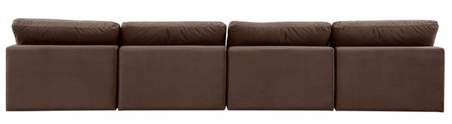 Meridian Furniture Comfy 4-Piece Brown Velvet Sofa-3