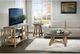 Riverside Furniture Weatherford Bluestone Round Coffee Table with Reclaimed Natural Pine Base-2