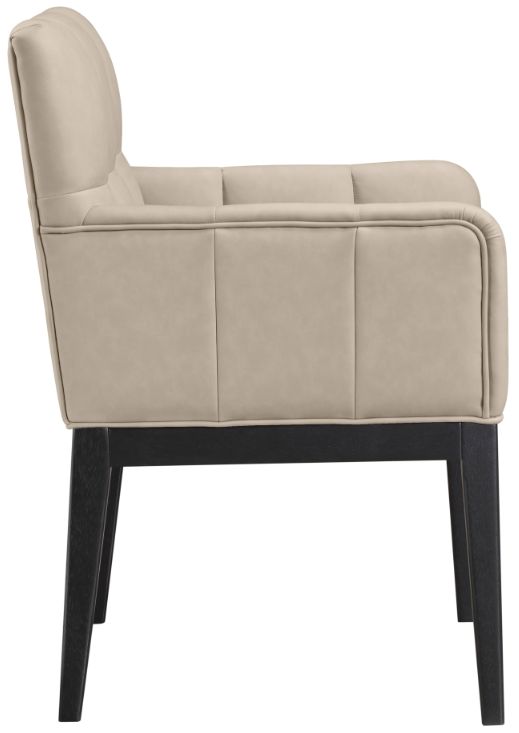 Meridian Furniture Adrian Taupe/Black Leather Upholstered Dining Arm Chair-2