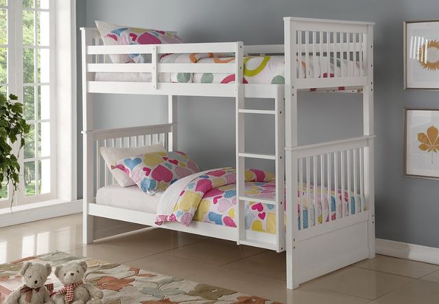 IFDC White Youth Single/Single Bunk Bed-3