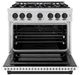 ZLINE Autograph Edition 36" Stainless Steel Pro Style Gas Range with White Matte Door and Matte Black Accents-1