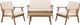 Linon Cosgrove 4-Piece Natural Fabric/Wooden Outdoor Conversation Set-0