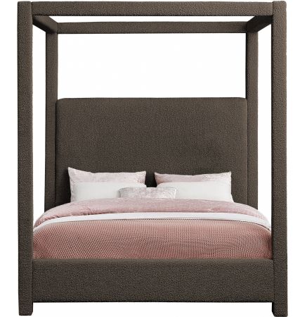 Meridian Furniture Eden Brown Upholstered Canopy Bed-1