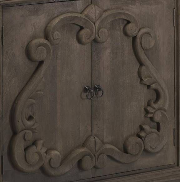 Jaipur Furniture Bianchi Washed Gray Cabinet-1