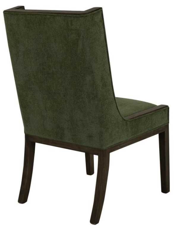 International Furniture Direct Dark Mezquite Green/Stained Dark Upholstered Dining Side Chair-2
