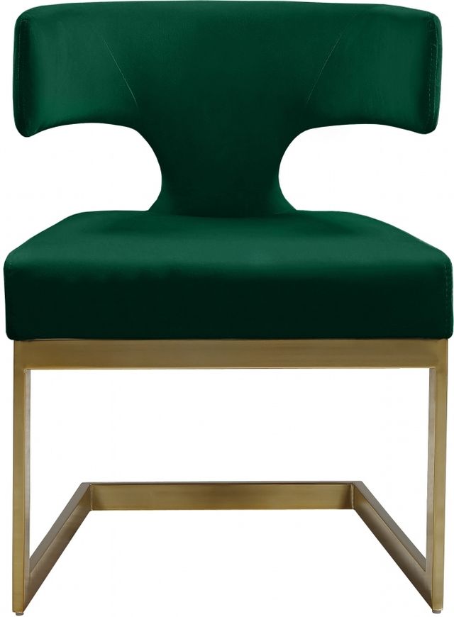 Meridian Furniture Alexandra Green/Gold Velvet Dining Chair-1
