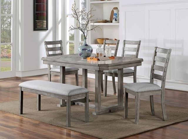 Furniture of America® Laquila 6-Piece Gray Dining Set-1