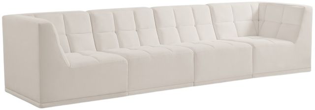 Meridian Furniture Relax 4-Piece Cream 128" Upholstered Modular Sofa-0