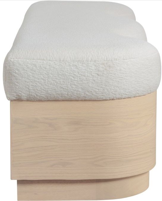 Meridian Furniture Savoy Cream/Natural Upholstered Bench-2