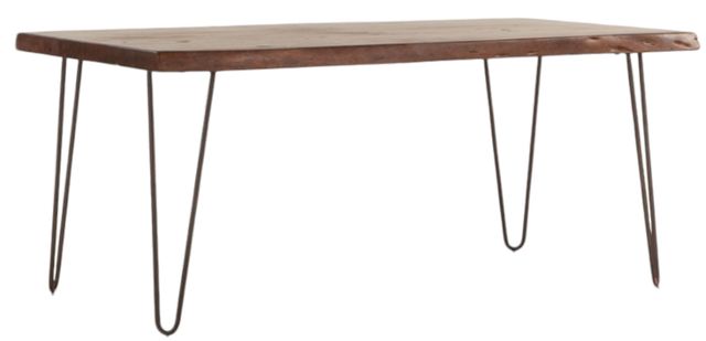 Home Trends & Design Vail Walnut Dining Table with Antique Zinc Base-0