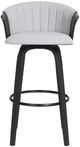 Armen Living Diana Light Gray/Black Swivel Bar Stool-1